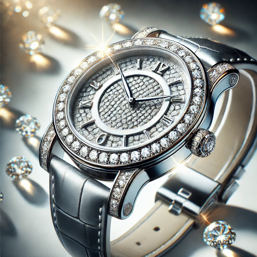 Diamond Watch, Lab Grown Diamond Watch, moissanite diamond watch