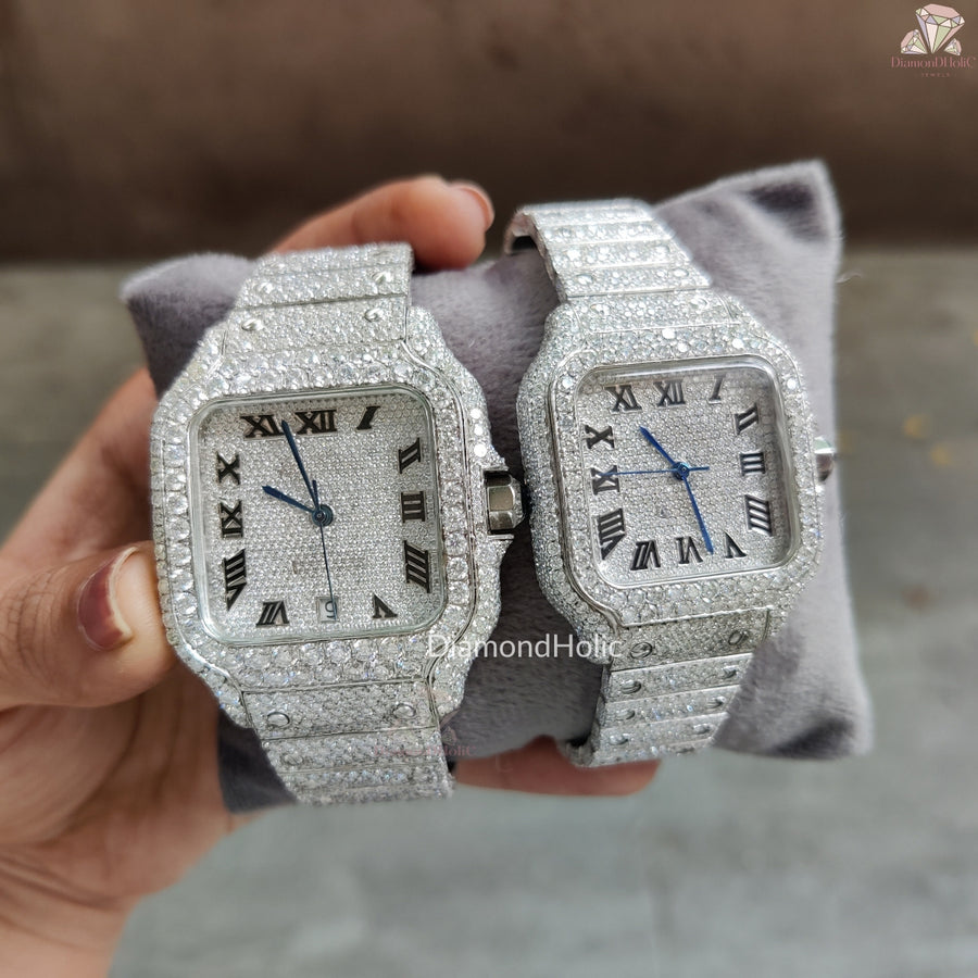 Premium Moissanite Couple Watch
