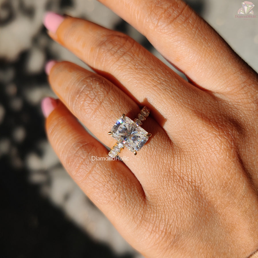 Classic Half Eternity Moissanite Engagement Ring