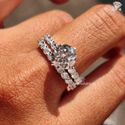 Classic Moissanite Engagement Ring Set
