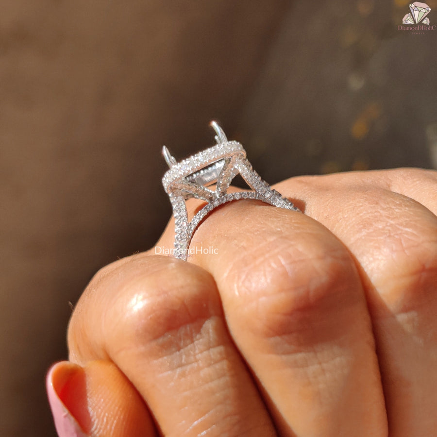 Personalized Hidden Halo Ring