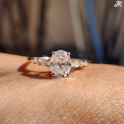 Three Stone Moissanite Diamond Ring