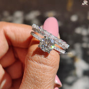 Diamond and Moissanite Ring Set