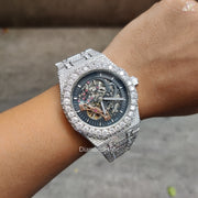 Designer Moissanite Stainless Steel Watch
