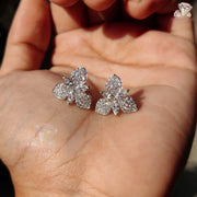 Elegant Flower Style Lab Grown Diamond Earrings: Marquise & Round Cuts