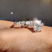 Bridal Ring Set with Radiant Cut