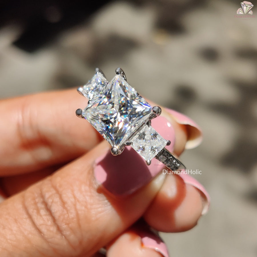 Princess Cut Moissanite Engagement Ring