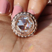 Rose Cut Round Moissanite Vintage Ring