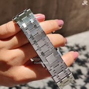 Moissanite Diamond Watch with Stainless Steel Belt – Elegant Lab-Grown Alternative