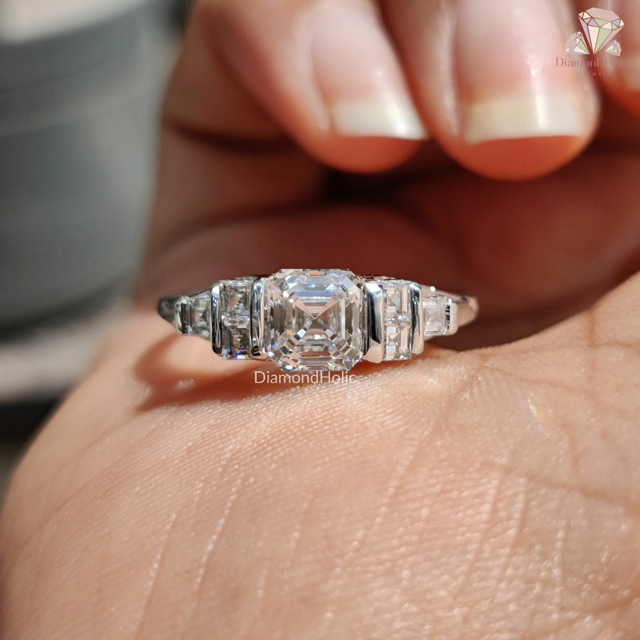 Bar Setting Cluster Diamond Ring
