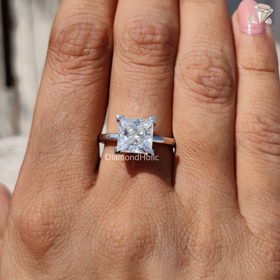 moissanite ring, timeless princess cut ring