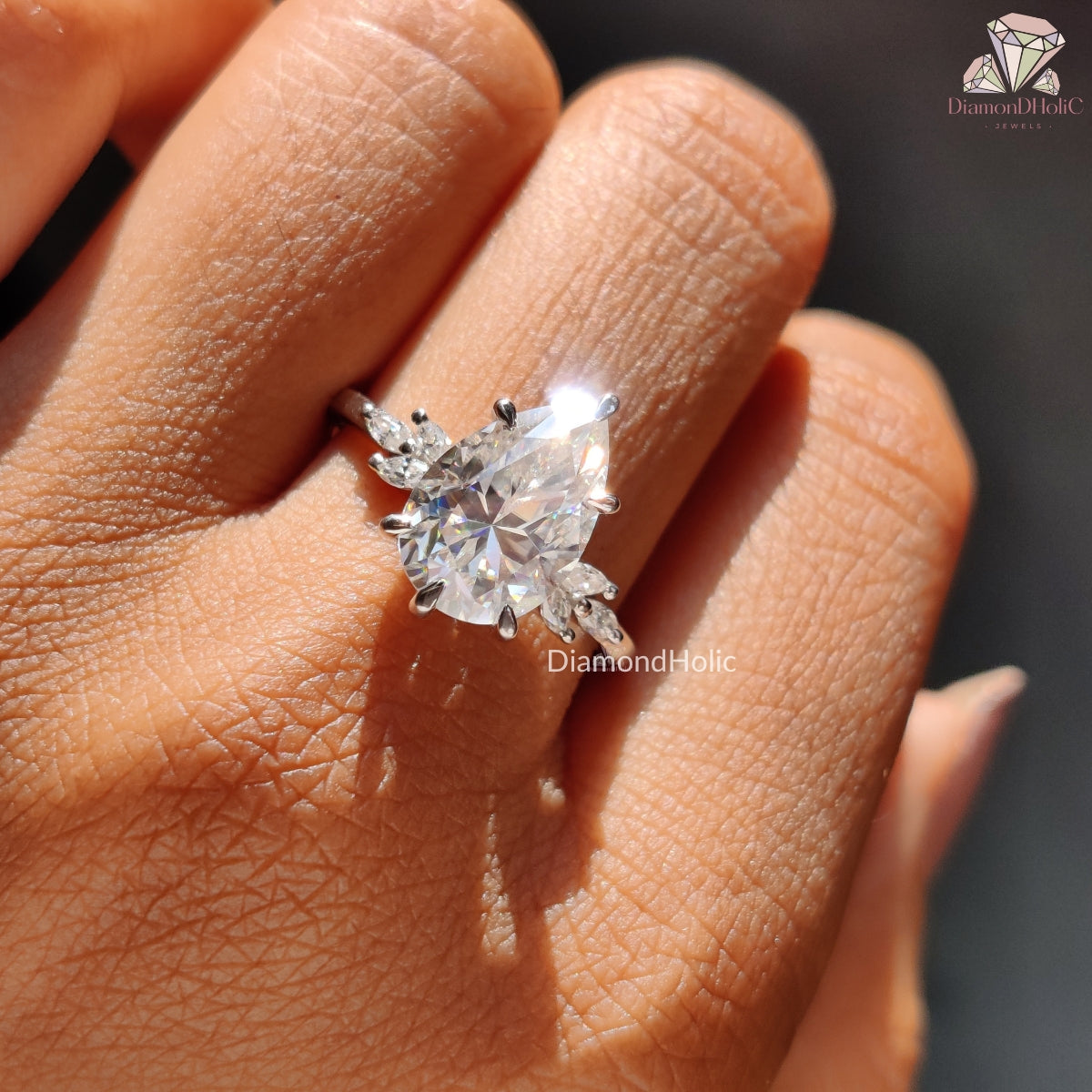 Solitaire Moissanite Ring with Hidden Halo
