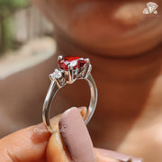 Elegant Ruby Heart Ring