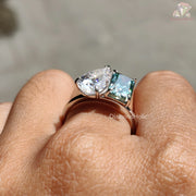 Two-Stone Moissanite Ring,