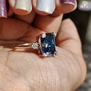 Classic Royal Blue Moissanite Solitaire Ring