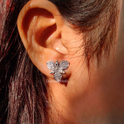 Elegant Flower Style Lab Grown Diamond Earrings: Marquise & Round Cuts