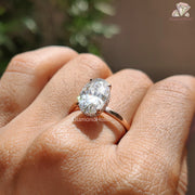 Oval Solitaire Moissanite, Luxury Engagement Ring