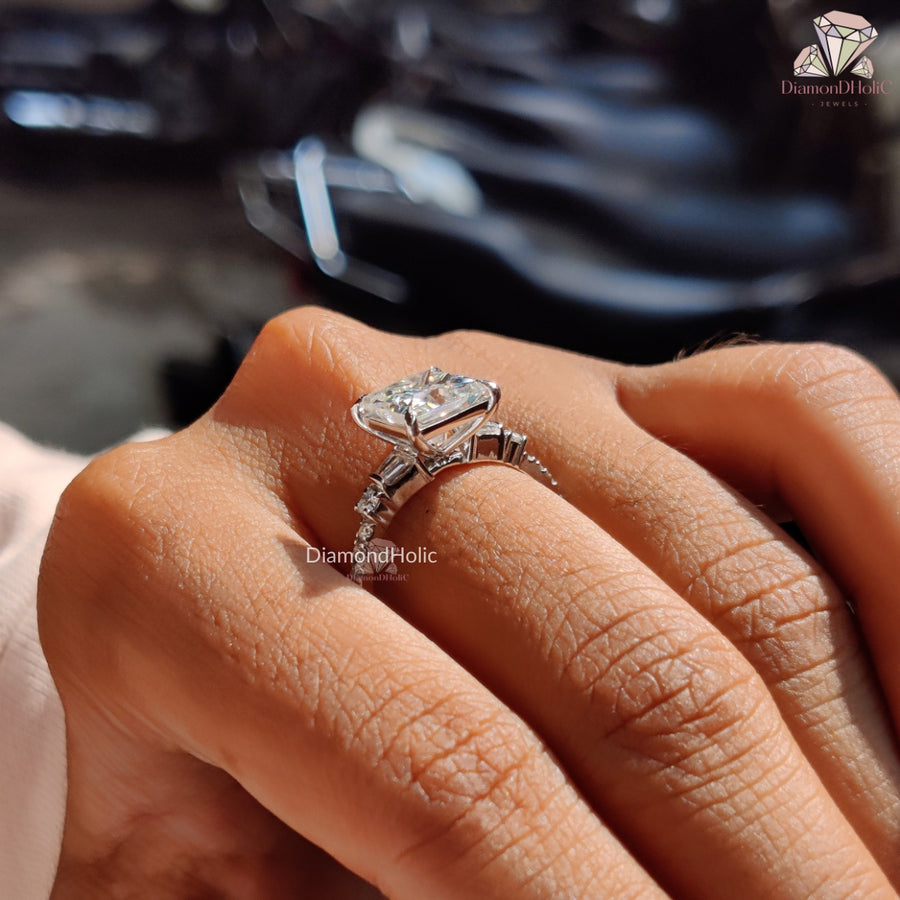 Elegant Princess Cut Moissanite Ring