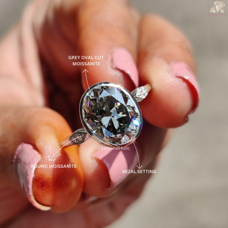 Bezel Setting Moissanite Ring