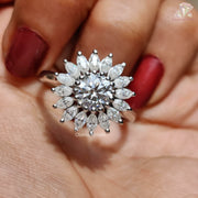 Starburst moissanite ring
