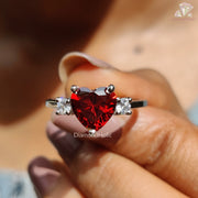 Ruby Color Simulated Diamond Ring