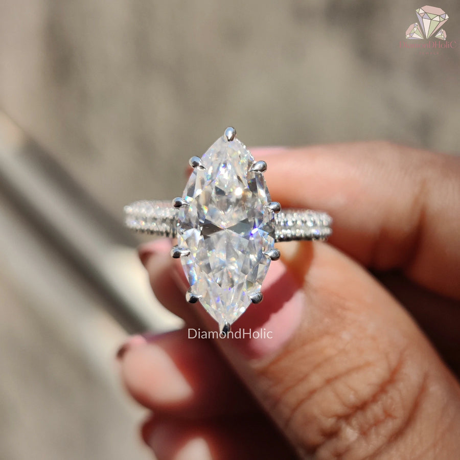 Hidden Halo Marquise Ring
