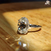 Oval Rose Cut Moissanite Ring