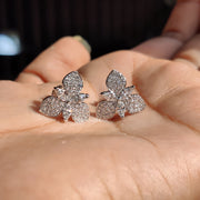 Elegant Flower Style Lab Grown Diamond Earrings: Marquise & Round Cuts