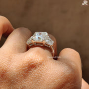 Moissanite Three Stone Diamond Ring