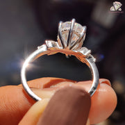 Marquise Side Stone Moissanite Ring
