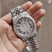 Moissanite VVS Diamond Watch, Lab Grown Diamond Watch For Men