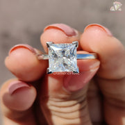 princess cut moissanite ring, solitaire engagement ring