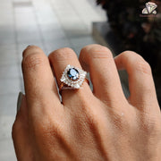 Luxury Royal Blue Moissanite Ring