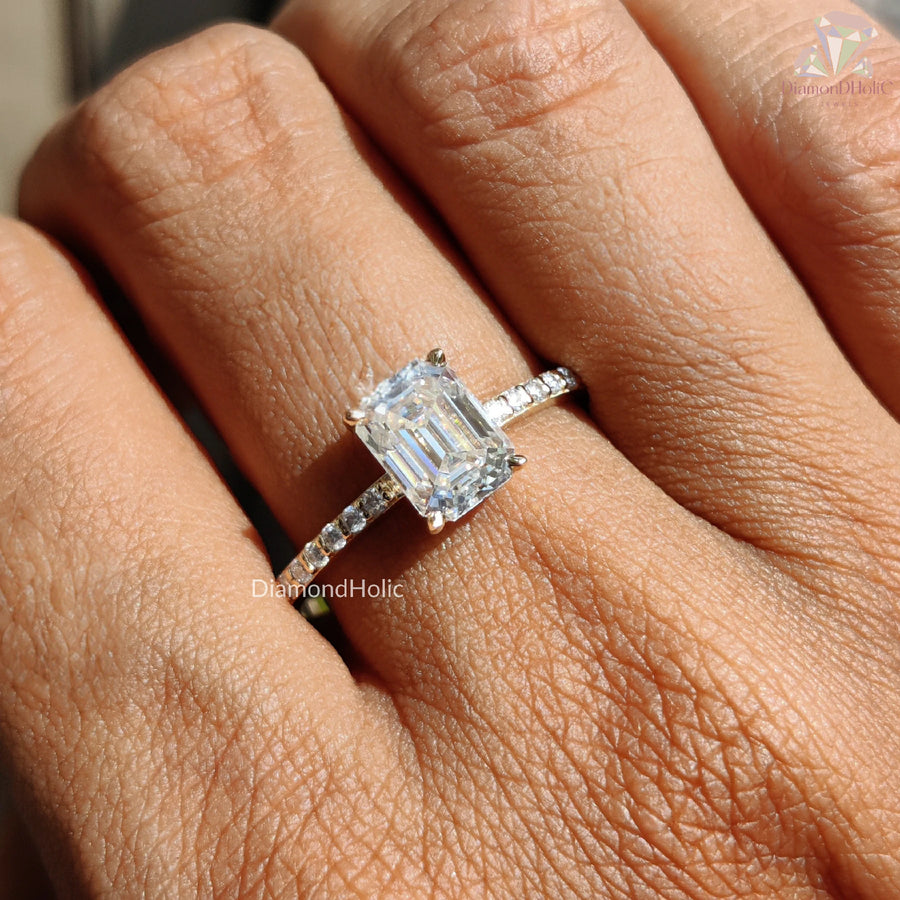 Timeless Moissanite Wedding Band | Custom Moissanite Engagement Ring | Elegant Bridal Jewelry 