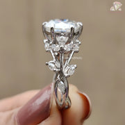 Moissanite Cluster Wedding Ring
