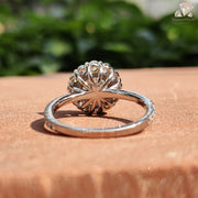 Sparkling Round Cut Moissanite Halo Engagement Ring With Pave Setting