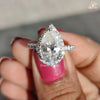 Halo Pear Cut Moissanite Ring
