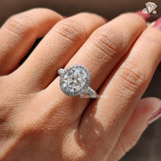 Moissanite Ring with Hidden Halo
