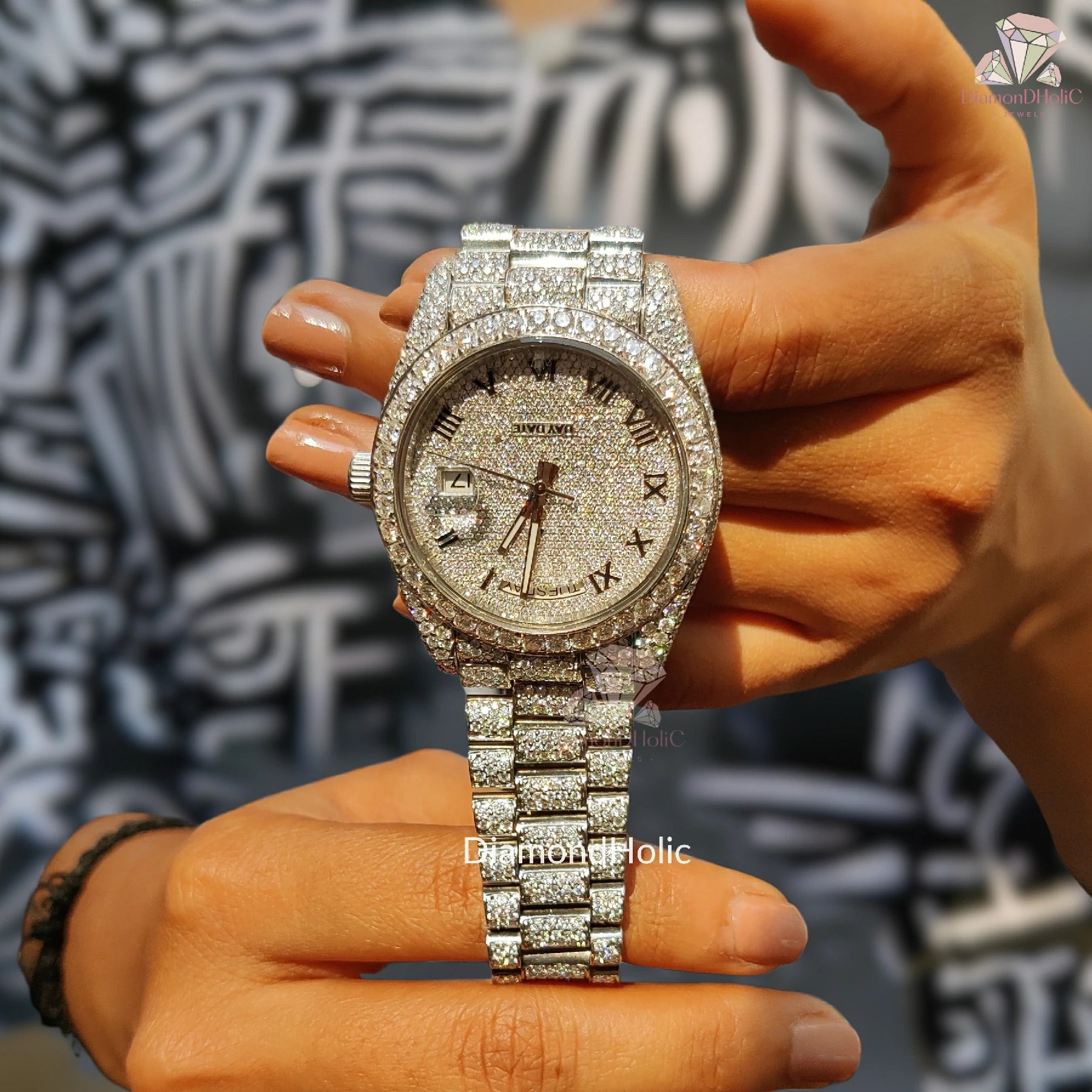 Moissanite Hip Hop Style Watch
