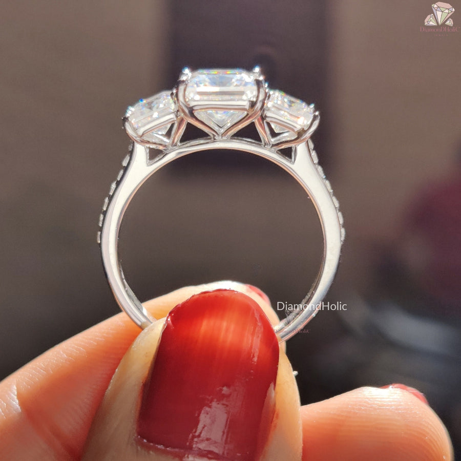 Moissanite Three Stone Ring