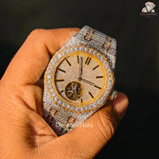 Stylish Yellow Metal Watch Men
