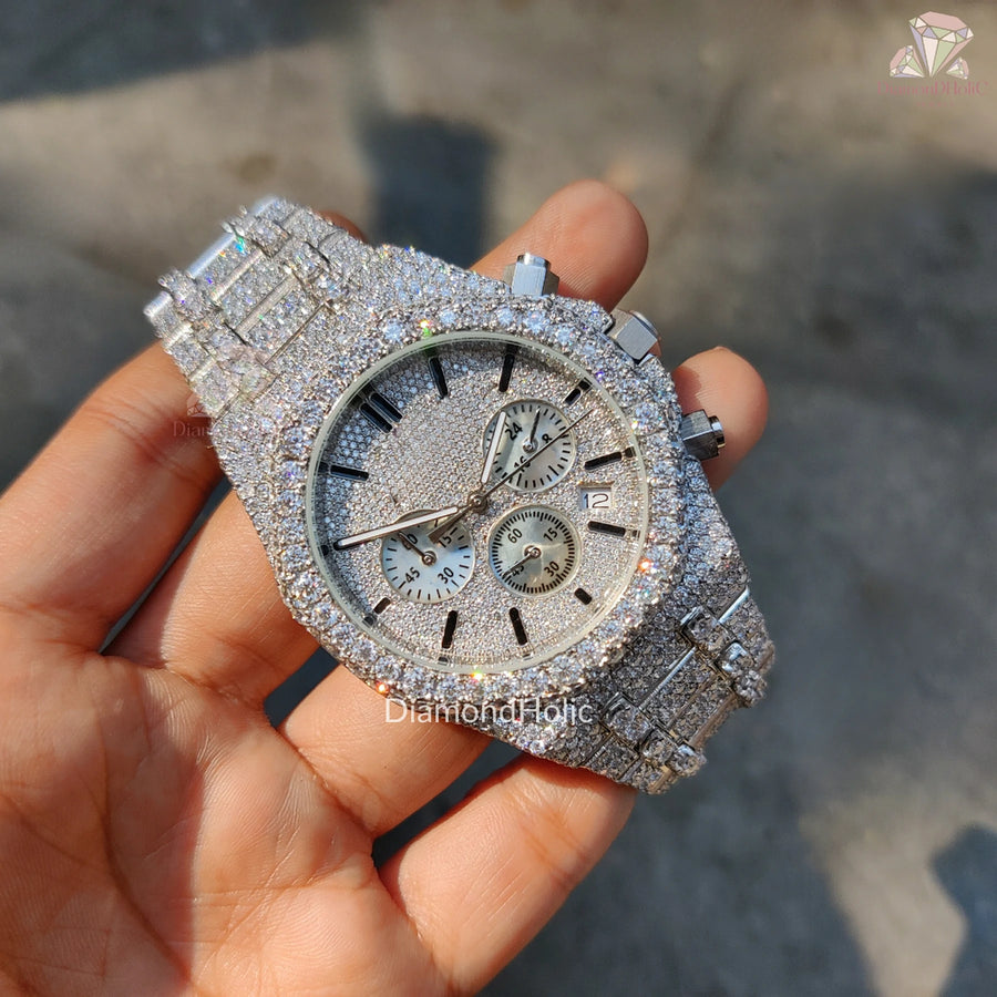 White Iced Out Men’s Watch
