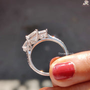 Unique Princess Cut Moissanite Ring