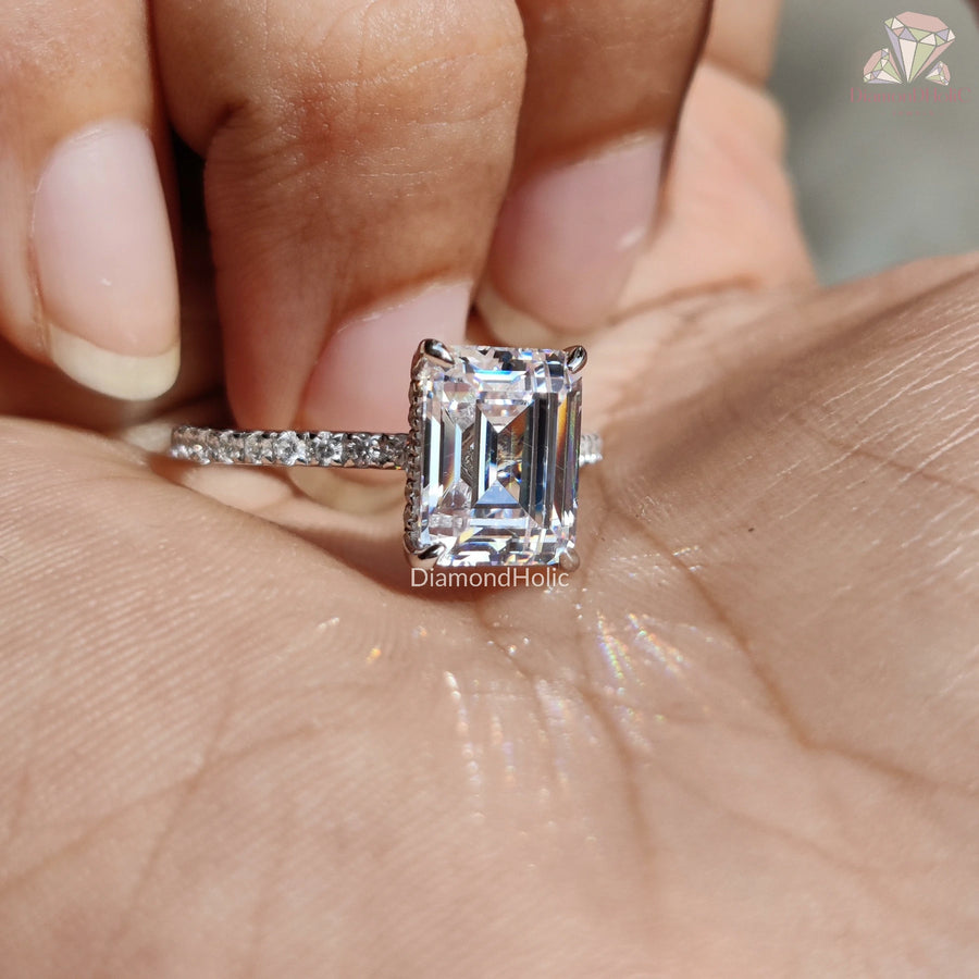 Emerald Cut Moissanite Ring
