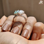 Two-Stone Engagement Ring, Radiant and Pear Cut Ring