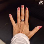 Solitaire Pear Cut Moissanite Ring - East West Unique Designer Ring