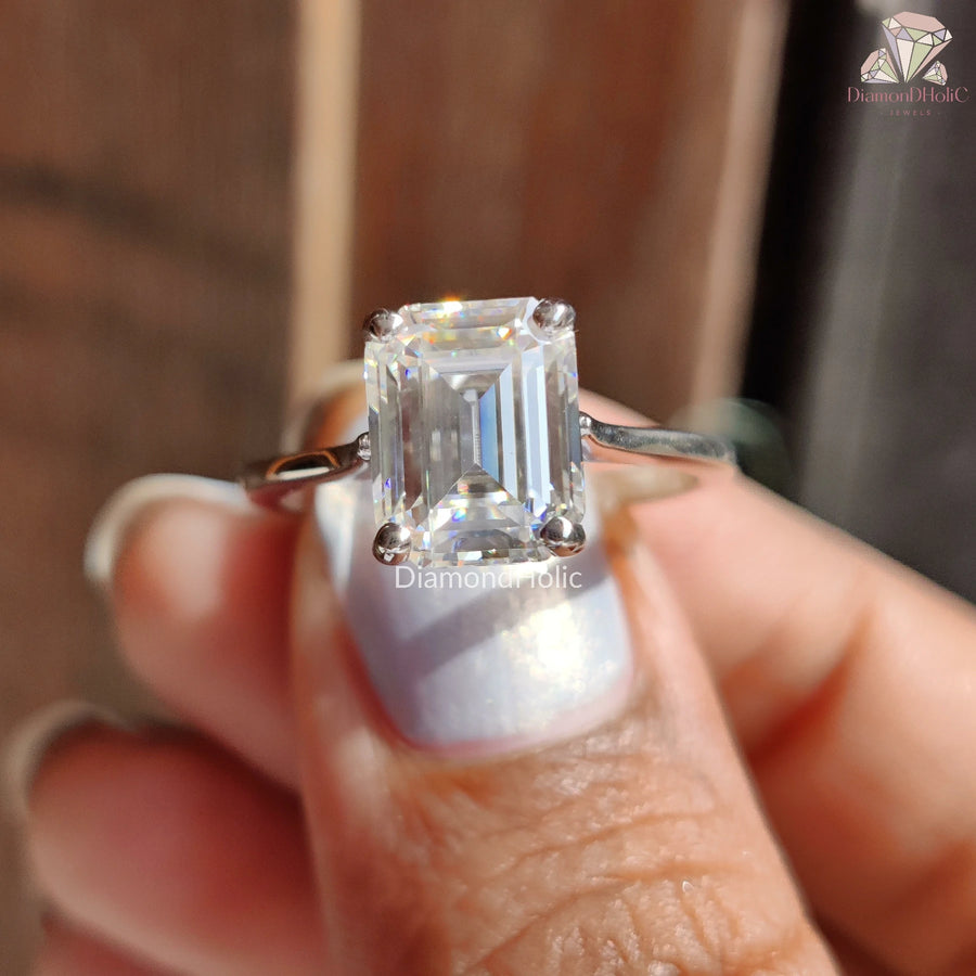 Emerald Cut Solitaire Ring