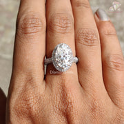 Moissanite Anniversary Gift, Unique Diamond Alternative Ring, 