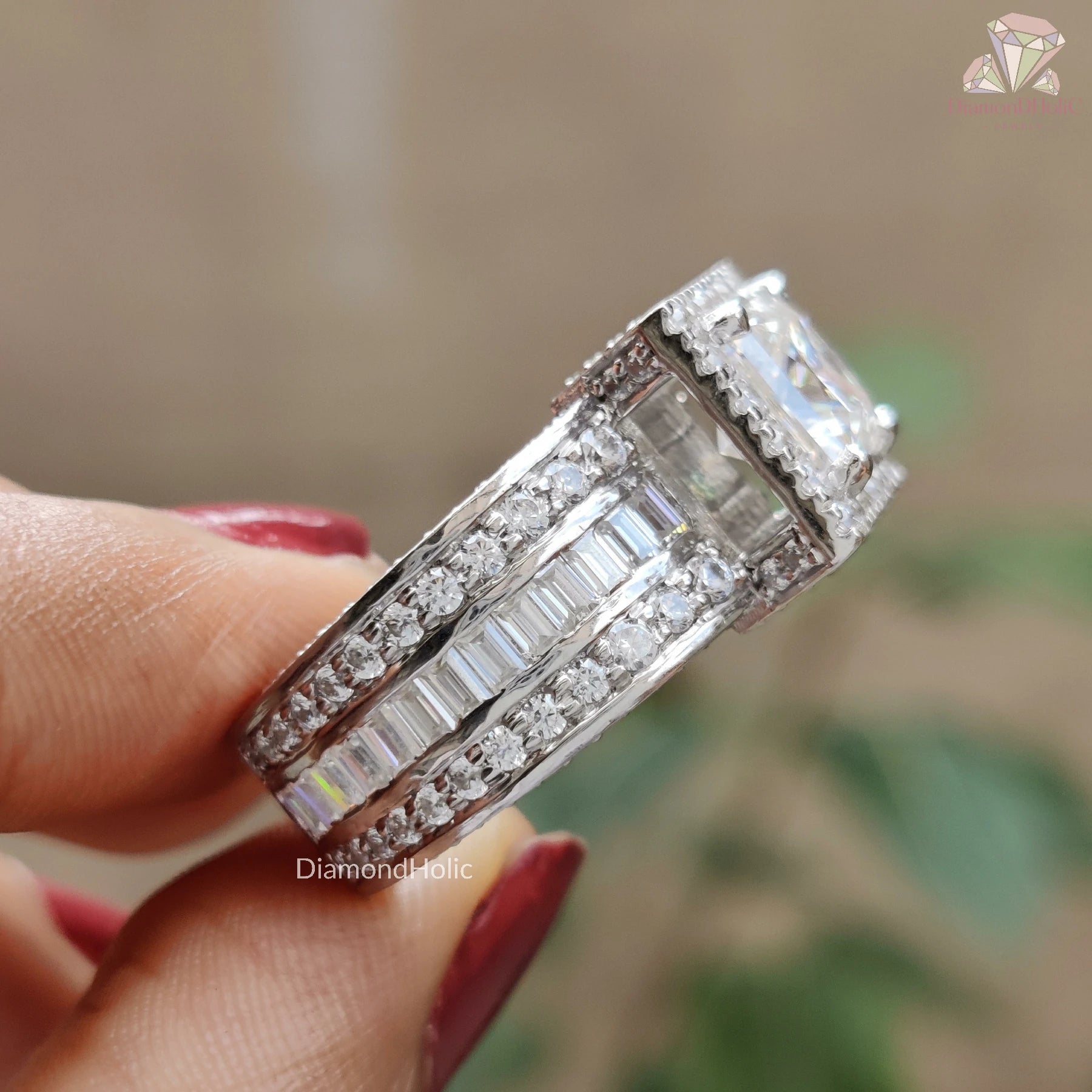 Princess Cut Moissanite Engagement Ring
