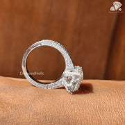  Moissanite Proposal Ring, Radiant Cushion Cut Ring,